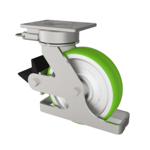 Twergo with swivel lock, brake and toe guard