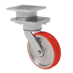 10x2 T/R Polyurethane Swivel On Swivel (SoS) Caster W/ TWERGO Wheel