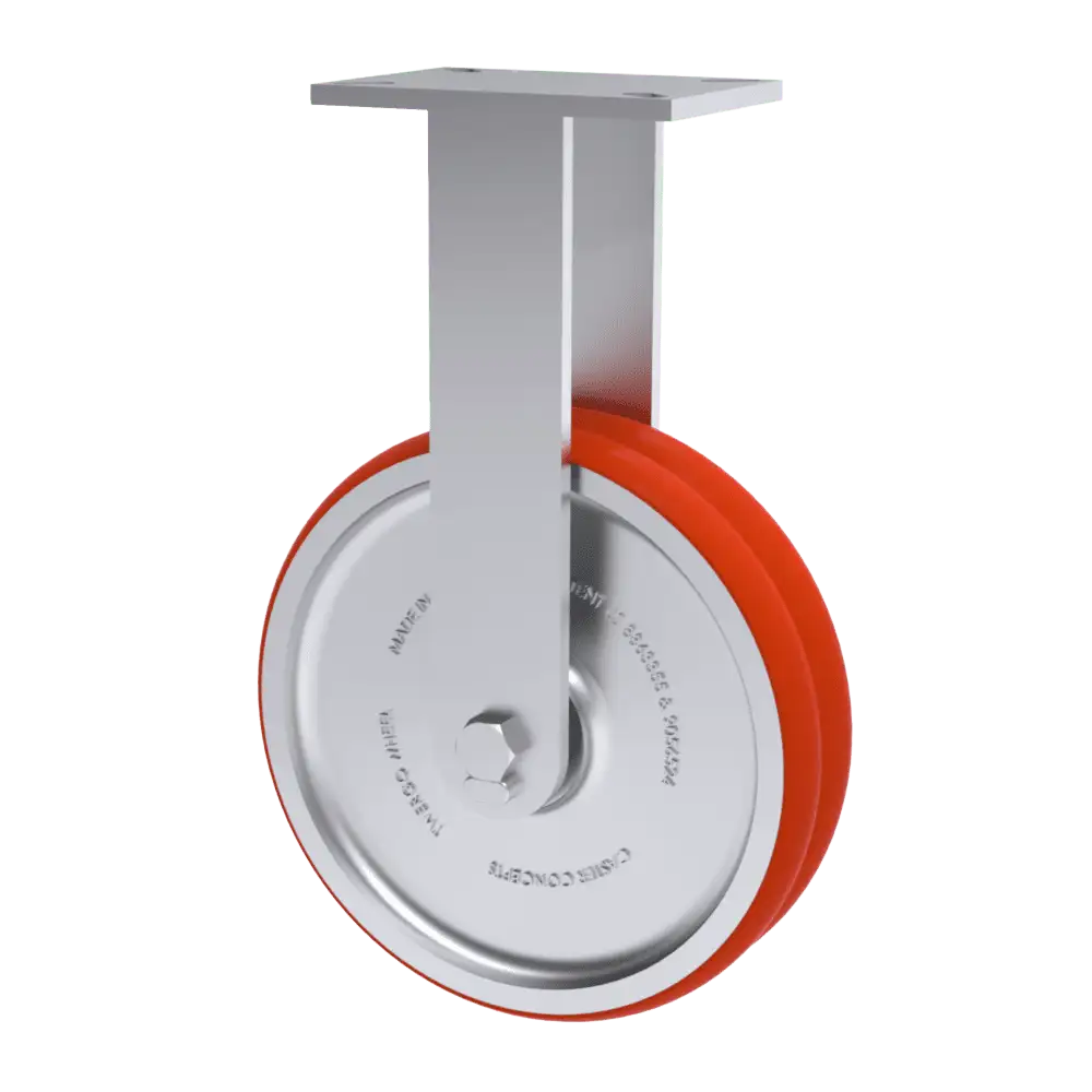 12x3 T/R Polyurethane Rigid Caster W/ TWERGO Wheel